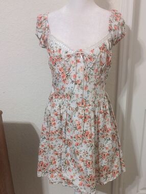 Mixed Threads Women's On/Off Shoulder Pink & White Floral Summer  Dress. Size XL
